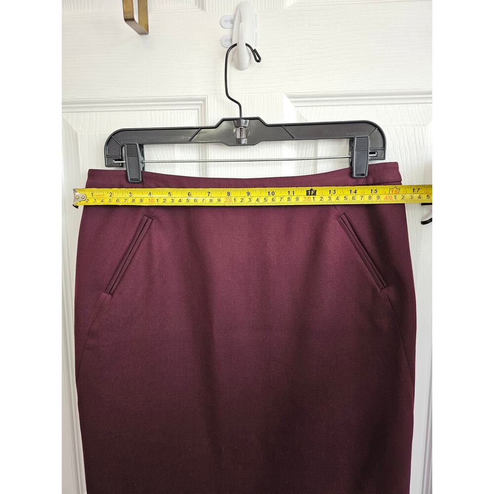 NEW LOFT Burgundy Pencil Skirt Size 8 Business Work Office Secretary - Picture 6 of 6